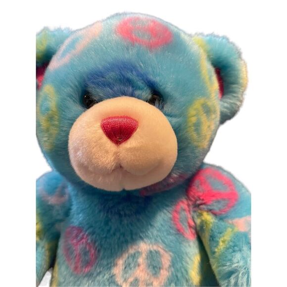 Build A Bear Kids Blue Peace & Friendship Stuffed Bear Plush Toy One Size - Picture 4 of 8
